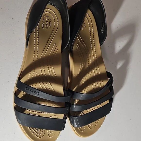 Croc Tulum Open Toe Sandals black Size 9 Comfy & Stylish - Picture 5 of 15